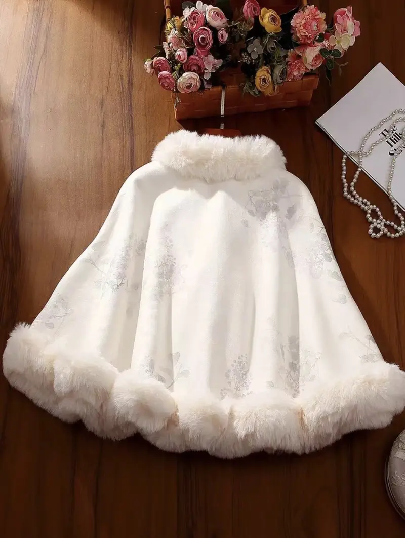 white fur outfit