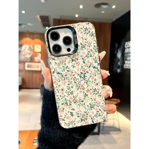 TPU full screen flower pattern phone case for girls, suitable for iPhone 15, 16, 14 Pro Max, 13, 12, 7, 8 Plus, XS, anti-yellowing, anti-shock, anti-slip, anti-drop, lightweight mobile phone protection Casing Cover Smartphone