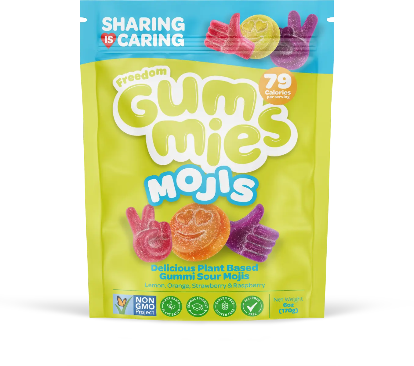 Freedom Gummie Mojis - Plant based, Top 14 allergy free, Halal certified, Kosher and PKU suitable