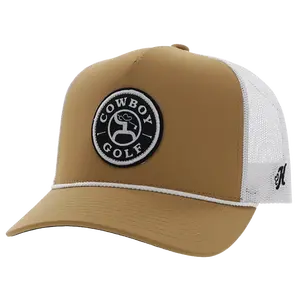 Hooey Men's Cowboy Golf Tan & White Trucker Cap 2230T-TNWH