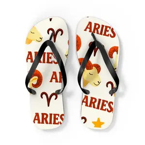 Aries Flip Flops | Zodiac Sandals for Summer, Astrology Gift, Beachwear, Casual Footwear, Birthday Present, Sandals, Summer Shoes, Astrology Boy Soft