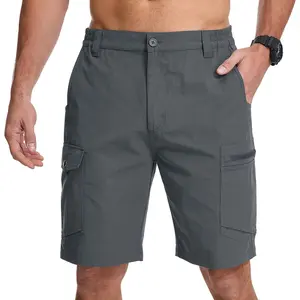 Jessie Kidden Mens Fishing Hiking Cargo Shorts with Zipper Pockets, Stretch Casual Water Resistant Quick Dry Shorts for Men (6221 Grey-Grey 32)