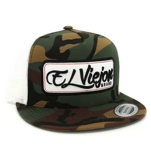 EVPatch Camo/White flat visor hat