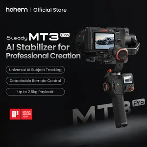 Hohem iSteady MT3 Pro 3-Axis Gimbal Stabilizer for Camera, AI Tracker with CCT/RGB Light, for Mirrorless/Pocket/Action Camera/Smartphone, Detachable Touchscreen Control, for Canon/Nikon/Sony/Fujifilm