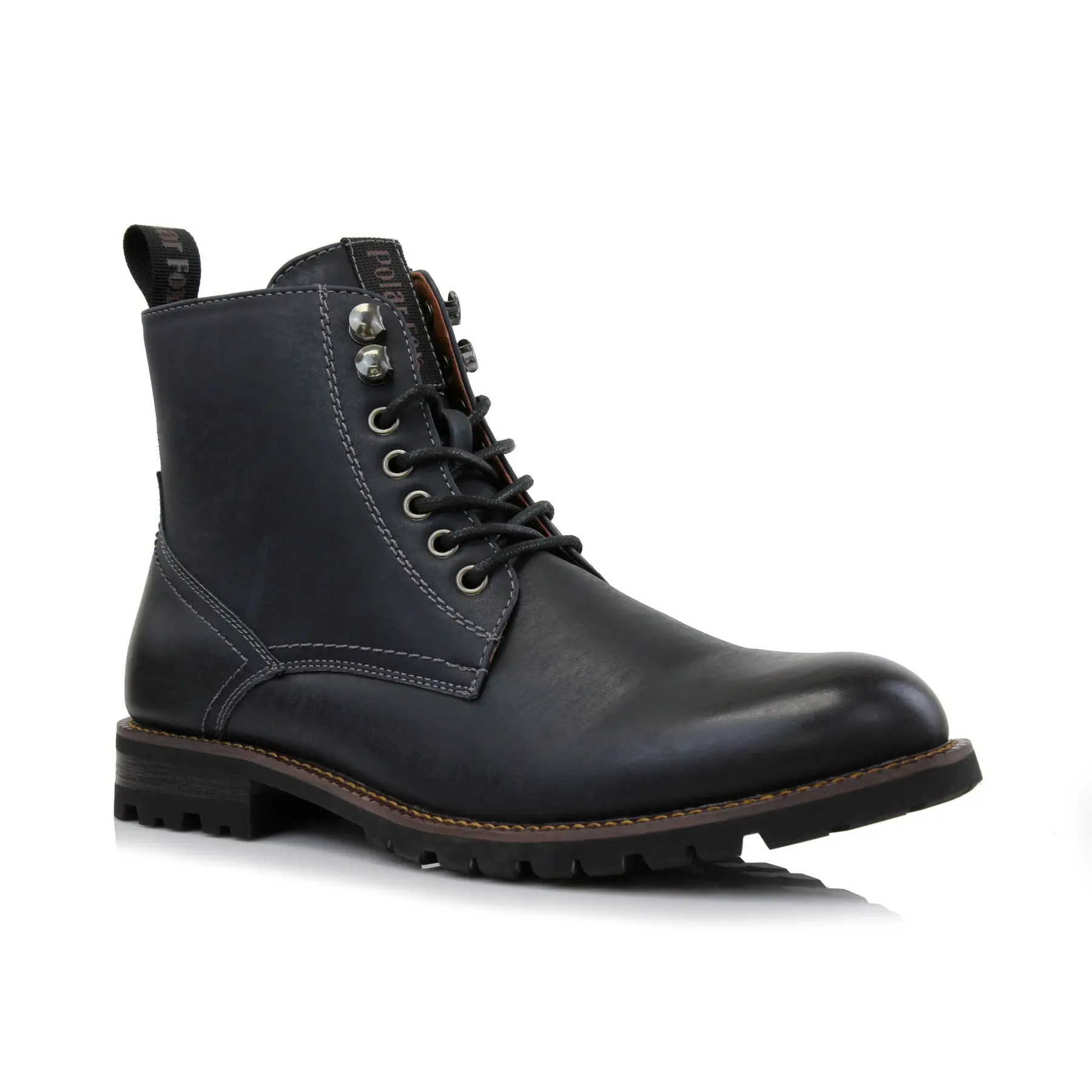 Polar Fox Knoxville plain-toe high-tip work boots, in Midnight Navy, Men's Size 6.5 - 13