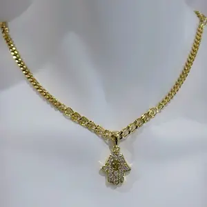 Hamsa hand necklace ##0430