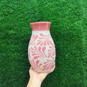 Vase Relieve Boliche color Arena Rosa Sets 9.5In.
