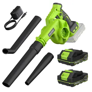 PULITUO Cordless Leaf Blower -20V Electric Leaf Blower Brushless with 2.0Ah Battery&Fast Charger 165CFM-6 Variable Speed Leaf Blower for Lawn Care and Patio