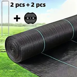 Weed Control Fabric, High Permeability, U-Shaped Nails and Pads, Garden Landscaping Driveway Gravel Pad, DIY Gardening Helper