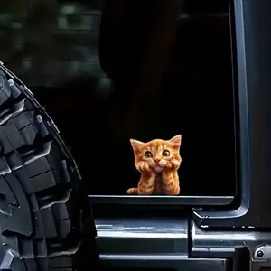 Cute Drowsy Cat Car Sticker, Premium Vinyl Waterproof Decal, Motorcycle Truck Laptop Decoration, Scratch Cover, Enhances Charm