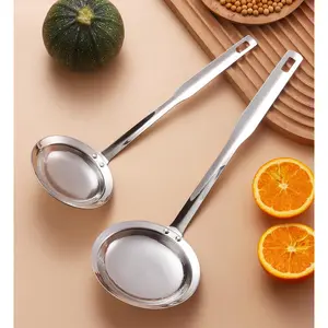 304 stainless steel thickened foaming spoon kitchen fishing dregs skimming meat foam hot pot strainer oil spoon mesh leakage spoon
