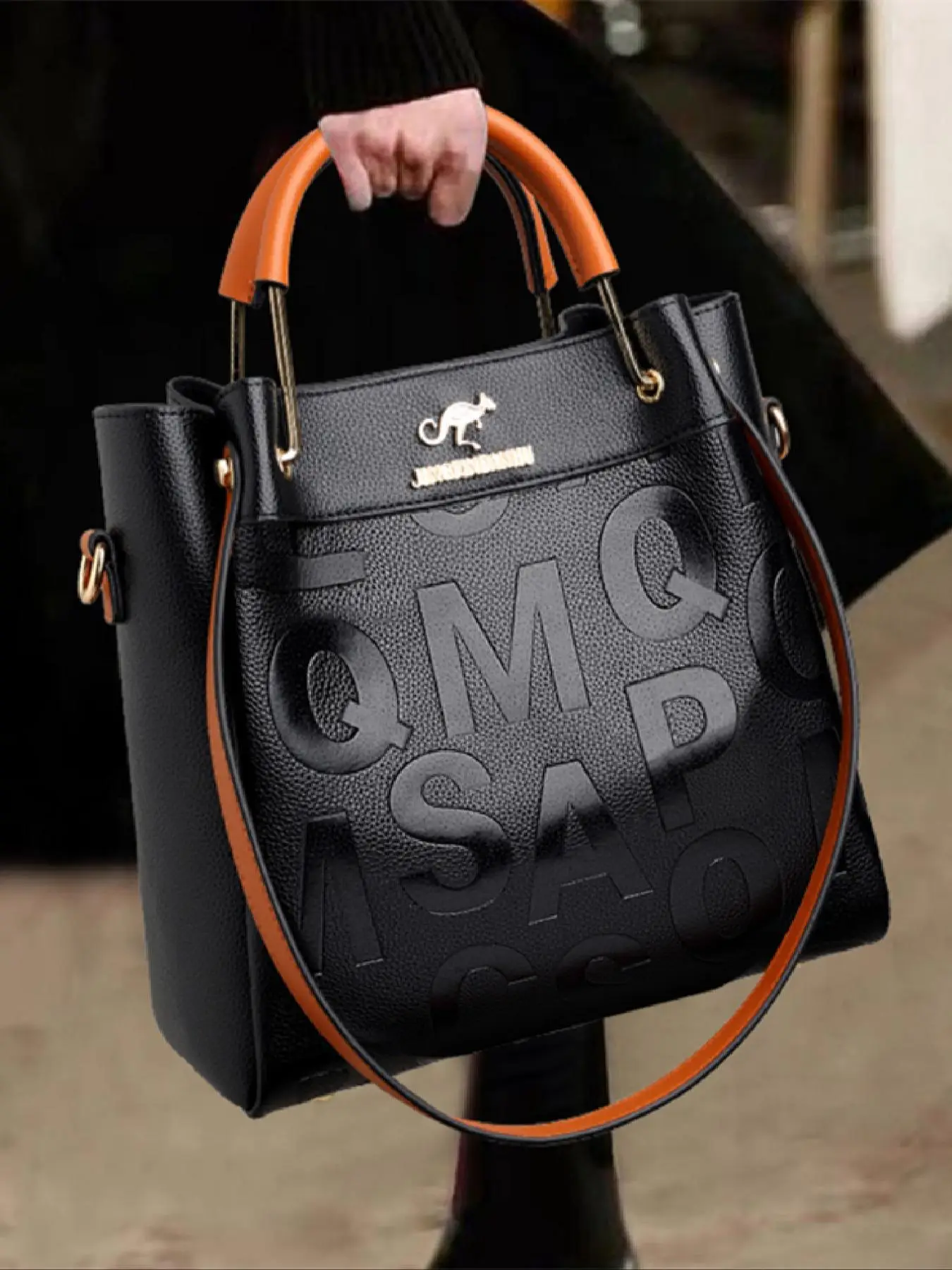 Fashion Letter Pattern Handbag, Casual Large Capacity Commuter Daily Shopping Crossbody Bag with Adjustable Strap, Retro Large Capacity Tote Bag, Dura