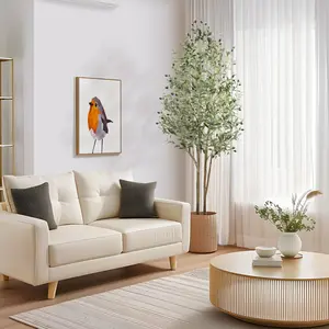 2025 Artificial Olive Tree – Lifelike Faux Olive Tree with Natural Wood Trunk & Realistic Fruits for Home, Office & Living Room Decor, Ideal Christmas Gifts