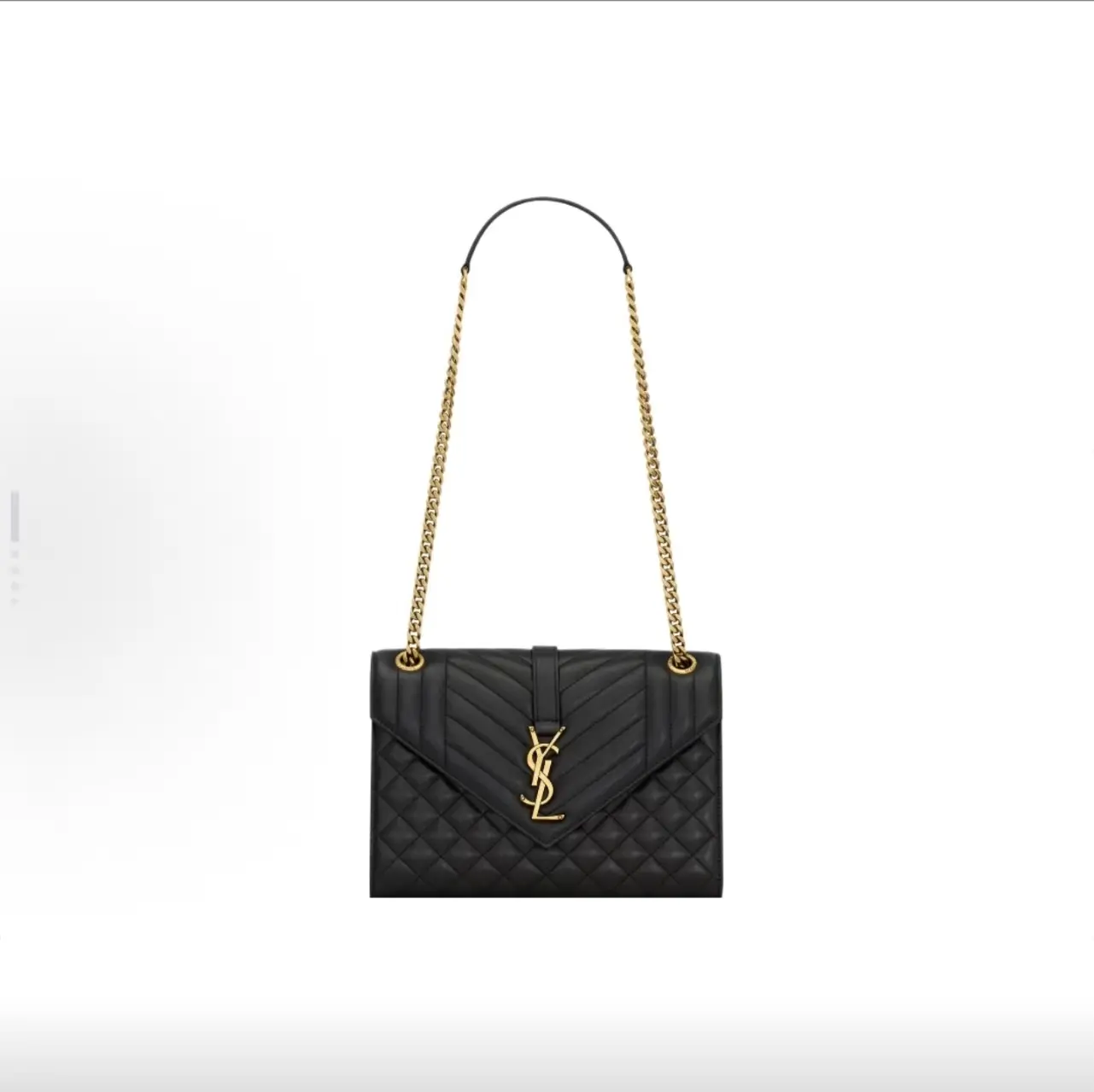 Pre-owned Yves Saint Laurent SAINT LAURENT YSL ENVELOPE MATELASSÉ Lambskin Medium Envelope Crossbody Shoulder Bag