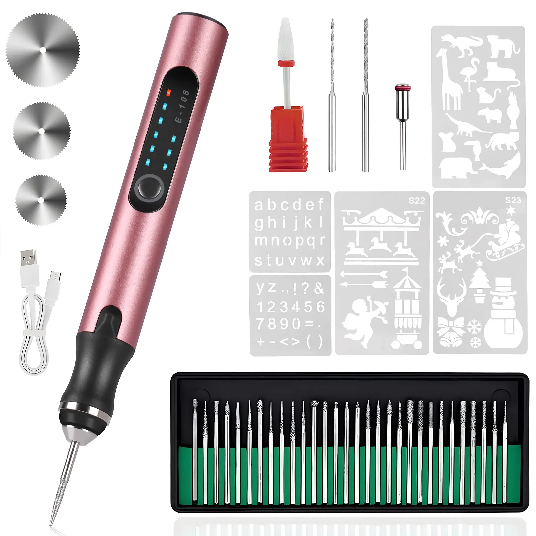 Portable Cordless Electric Engraving Pen Kit 3 Speeds Mini Hand Drill for Resin Jewelry Making DIY Crafts Wood Carving and Nail Polishing Professional Small Rotary Tool Set for Artists and Beginners outdoorfun