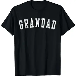 Grandad - Classic Bold Font Father's Day Grandad T-Shirt Pure Cotton Graphic Tees Menswear Top: Gifts for Men & Women