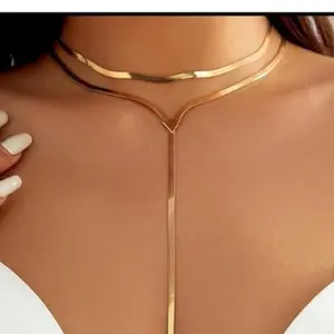 Chunky Gold Choker Necklace for Women, Trendy Snake Chain Statement Necklace Jewelry