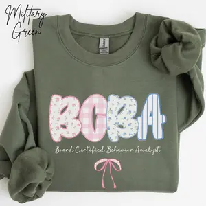 Cute BCBA Sweatshirt Board Certified Behavior Analyst Crewneck Sweater, ABA Therapy Group Shirt, New Behavioral Therapist Graduate Gift