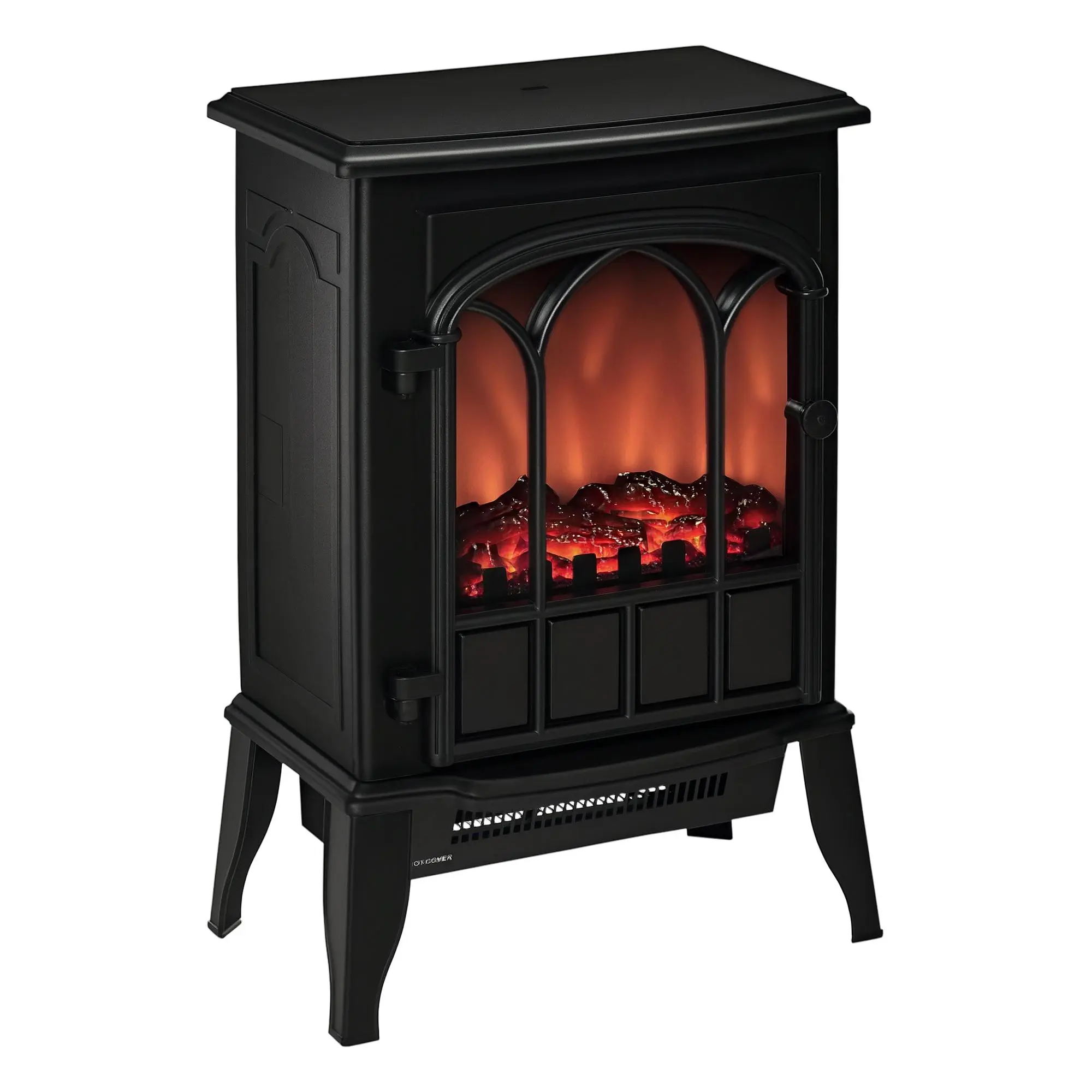 HOMCOM 22" Electric Fireplace Stove, Freestanding Fire Place Heater with Realistic Logs and LED Flame, Adjustable Temperature, Overheat Protection, 750W/1500W
