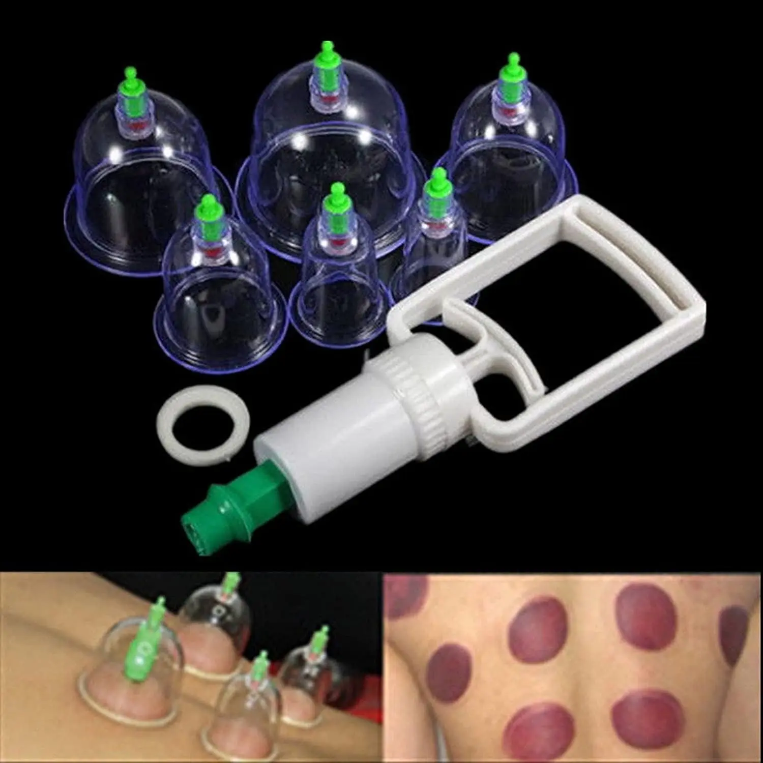 6 Cups Traditional Personal Care Chinese Medical Vacuum Body Cupping Set Massage Magnets Therapy Acupressure Healthy Suction Set Kit Equipment