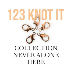 Never alone here set of 5 stitch markers with medium clasps for crocheting