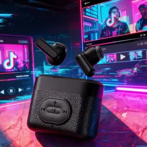 Wireless 5.4 In-Ear Remote Headphones, Low Bass Clear Calls, Noise Cancelling, Physical Buttons, Long Range Control, iPhone & Android, Noise Cancellation Headphones