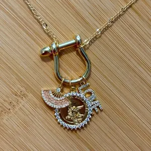 Shackle Custom Charm Necklace or Bracelet - 18k Gold Plated- 300+ Charms To Choose From