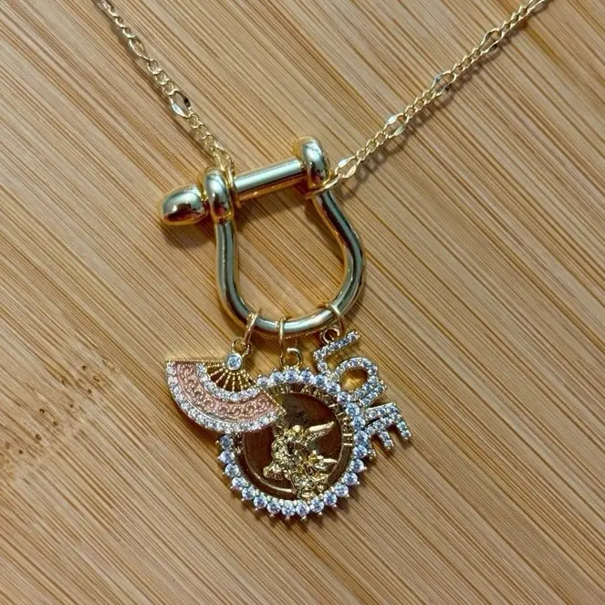 Shackle Custom Charm Necklace or Bracelet - 18k Gold Plated- 300+ Charms To Choose From