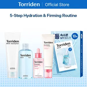 [Torriden Official] 5-Step Hydration & Firming Routine | Your complete hydration & firming routine with DIVE IN Cleansing Foam + Toner + CELLMAZING Ampoule + Cream + DIVE IN Sheet Mask