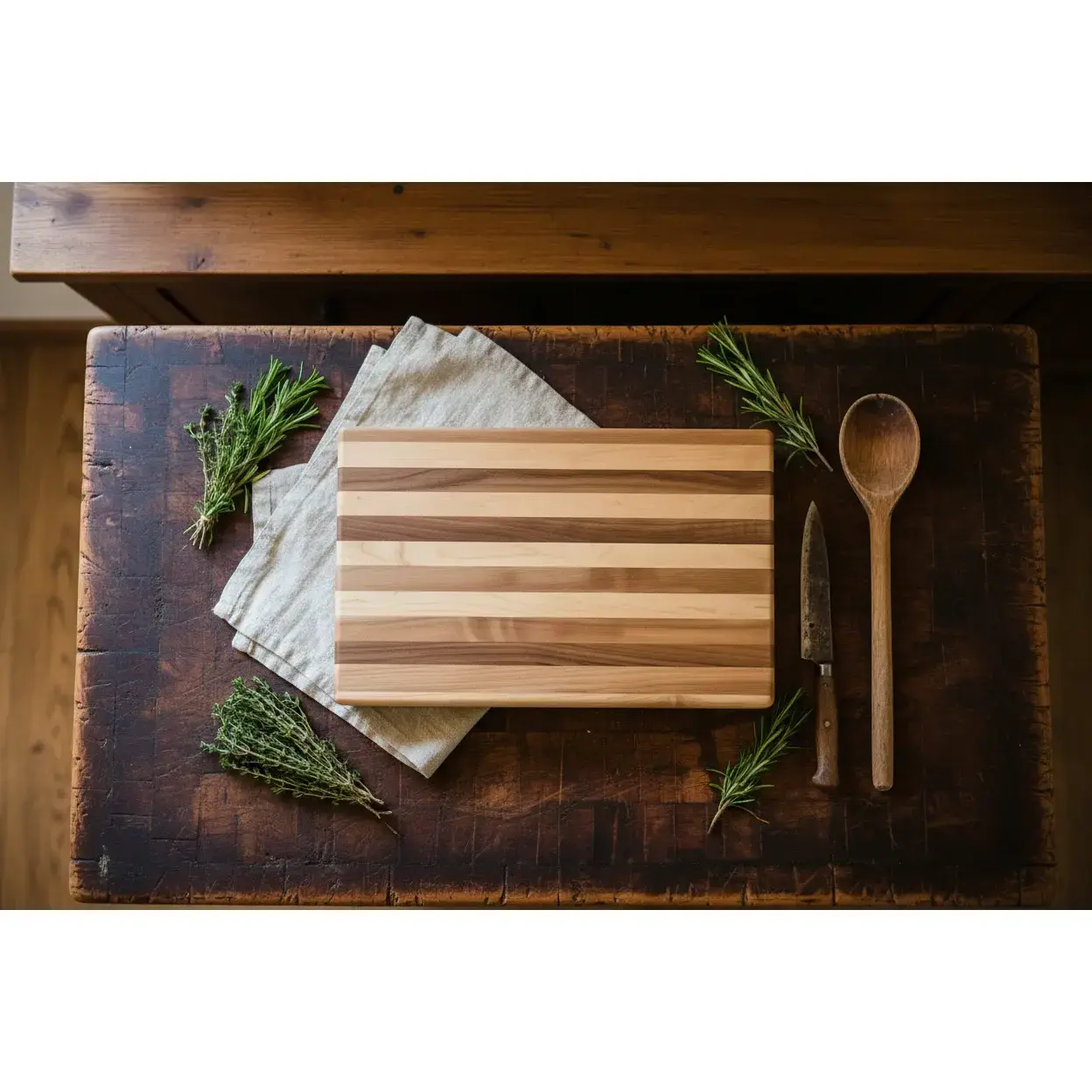 Handcrafted Northern Hard Maple Butcher Cutting Block – 9×16×2" with Rubber Feet