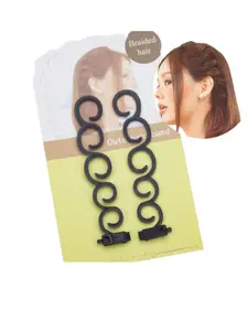 Side Braiding Tools Set (2 Pcs), Spiral Twist Hair Clips, Non-Slip Braiding Accessories, Easy DIY Hairstyles, Perfect for Home Use