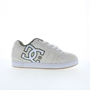 DC Net SE DC03260101-OWHGRN Mens White Suede Skate Inspired Sneakers Shoes