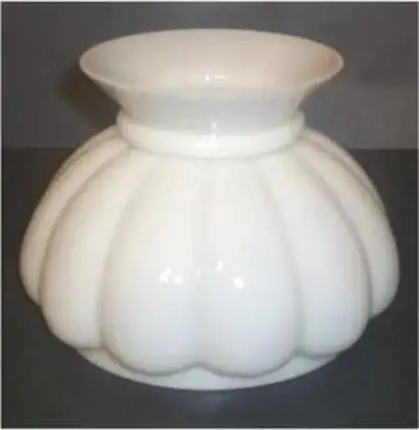 63036 Seven Inch Glossy Opal Mellon Student Lamp Shades