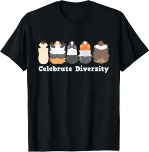 100% Cotton Celebrate Diversity Guinea Pig T-Shirt