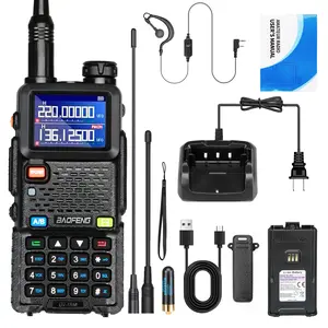 BAOFENG 5RM Ham Radio 10W High Power(Upgrade of UV-5R),8 bands Long Range Two Way Radio Handheld,NOAA, Frequency Copy,999CH,USB C Charging 2500mAh Battery,6.1" &15.12" 771 Long Antenna-1 Pack Full Kit