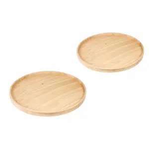 Hafele 2-Case Pack Wooden Super Lazy Susan - Rubberwood, 18" & 28" Turntable