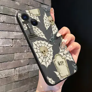 Grave Web Raven Pattern Rounded Edge Phone Case for Google Pixel 10 9 8 7 Pro A XL Shockproof Non Slip Military-Grade Protection Liquid Silicone Cover Smartphone Casing