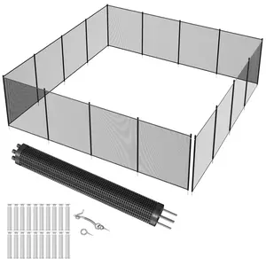 High-Quality Mesh Pool Fence & Gate Kit for Inground & Above Ground Swimming Pools - No-Drill Safety Fencing, Stainless Steel Lock & Feet, Outdoor Decorative Barrier, Backyard Garden, 4Ft x 12Ft