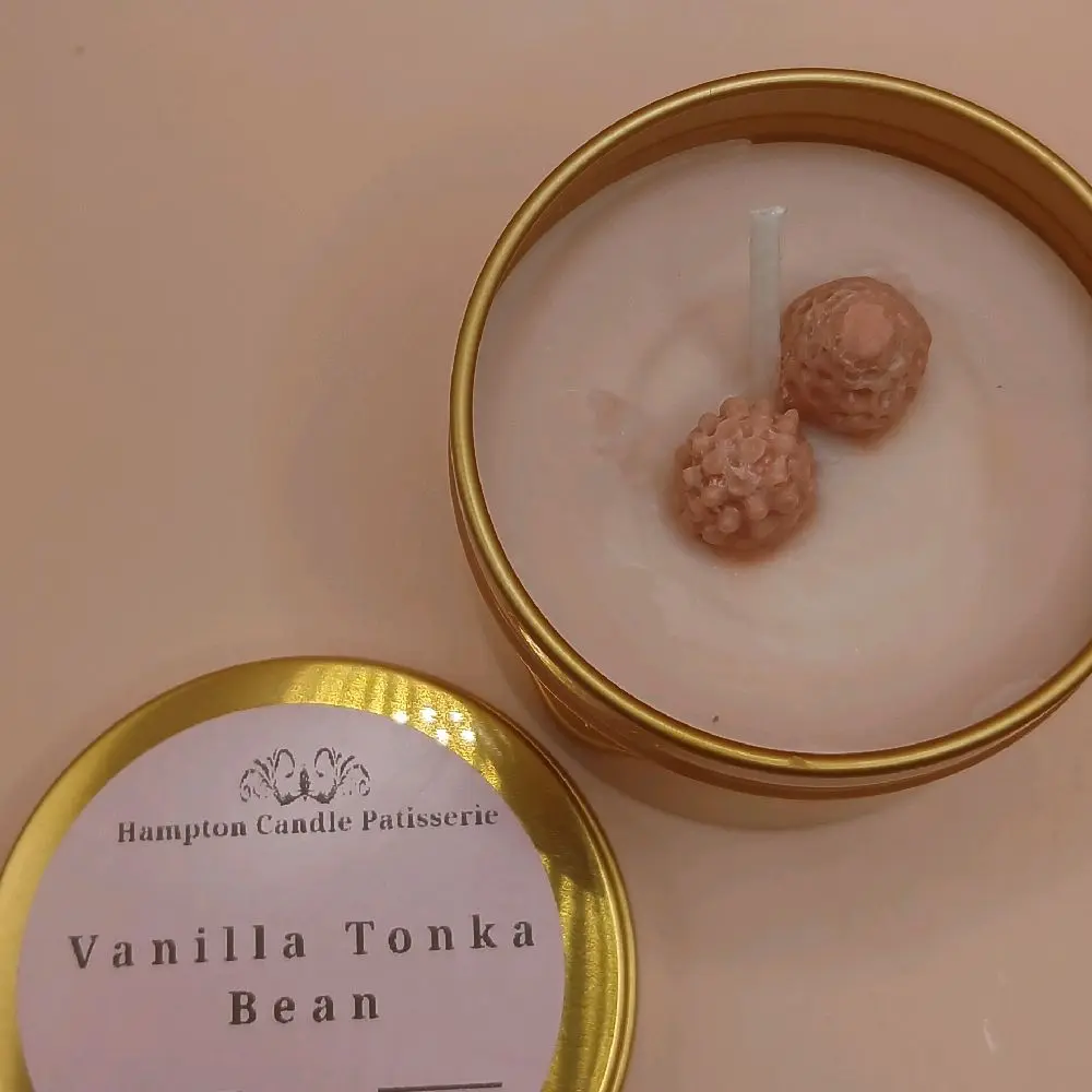 Vanilla Tonka Bean Sweet Treat Candle Tin 4 oz Soy & Coconut Wax Handpoured