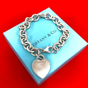 Pre-owned Tiffany & Co. Sterling Silver 925 (Ag925) Small Leather Goods Return to Tiffany 925 Bracelet