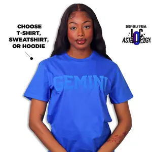 Royal Blue Zodiac Puff Print Top Unisex, Choose T-Shirt, Sweatshirt or Hoodie, Astrology Apparel