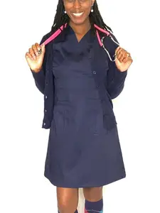 Abigail Israel Scrub Dress Work Uniform for Petite Women - Socks Included