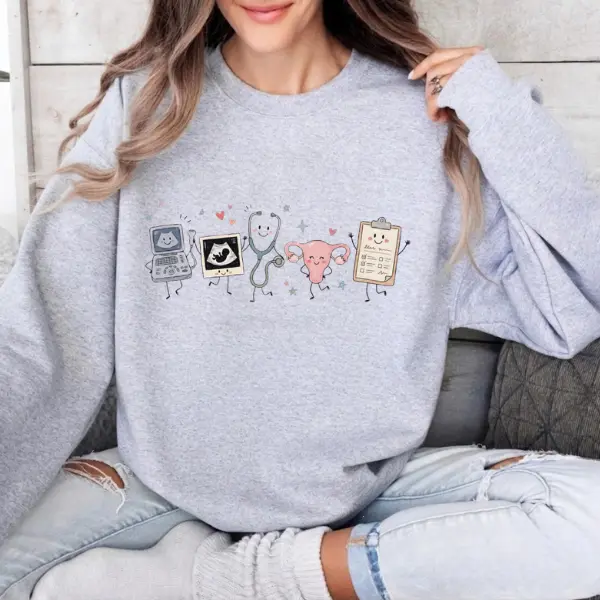 Obgyn Nurse T-Shirt, Sweatshirt & Hoodie - Obgyn Gifts, Doodle Obstetrics Nurse Sweater, Mother Baby Nurse Crewneck