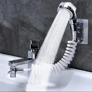 Shower Head with Hose Sprayer Attachment & Faucet Extender, Bathroom Fixture Accessories for Utility Sinks, Bathroom Faucets, Waterfall Faucet