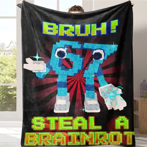 Christmas Countdown Sale! Funny Design 67 Flannel Blanket - Soft and Lightweight for All Seasons, Suitable for Sofa, Bed, Travel, and Camping - Comfortable Home Decor Gift, Geometric Pattern, Modern Style, Durable Fabric