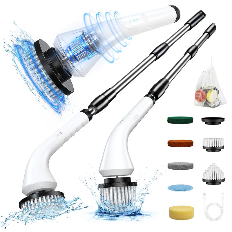Electric Spin Scrubber-Cordless Cleaning Brush with 8 Replaceable Brush ...