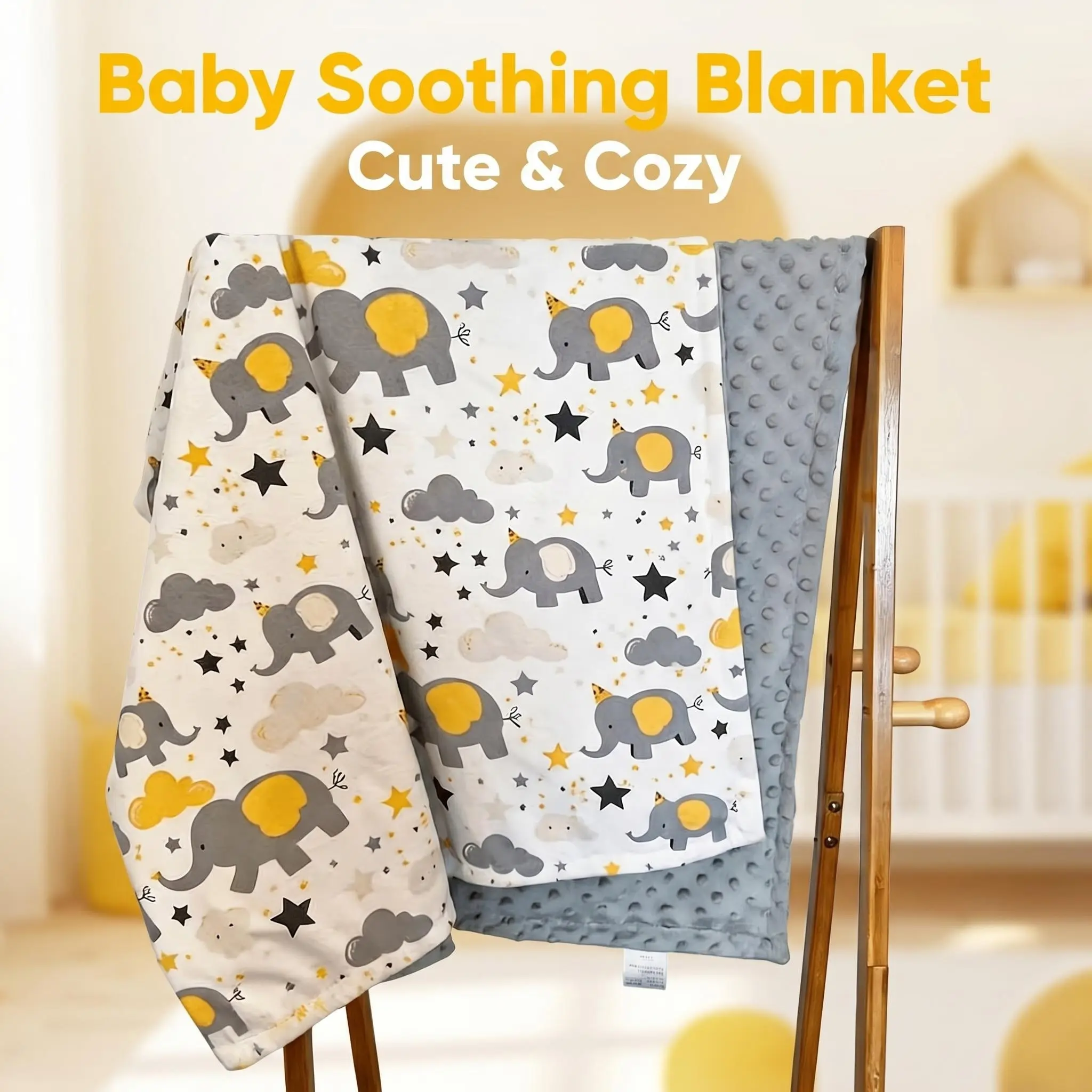 Two-Sided Blanket, Soft Comfort, Rainbow Mood, Bean Bag Plush, Suitable for All Seasons, Boys and Girls, Animal Theme, Reversible Blanket, Newborn Blanket