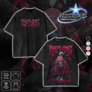 Darling in the Franxx Zero Two Graphic T-shirt Hoodie Sweatshirt Tanktop Streetwear 100% Premium Cotton Fabric Tee Unisex Vintage Double Printed Washed Top Gift For Anime Manga Fan Menswear Apparel