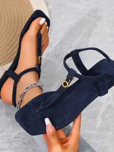 Women's Roman Sandals Flat Heel Solid Color PU Upper Rubber Sole Less Than Ankle Casual Style Eu Us New Arrival