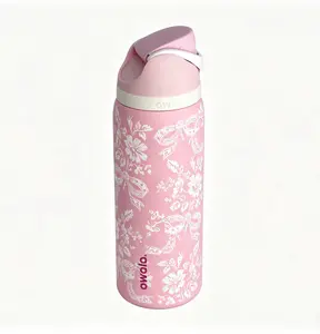 Owala 32oz French Floral Print Insulated Tumbler - Leak-Proof Straw Lid, All-Day Chill, Portable Travel Mug Water Bottle for Home & Outdoor Use, Stylish Kitchenware Drinkware, Bottle Water outdoorfun